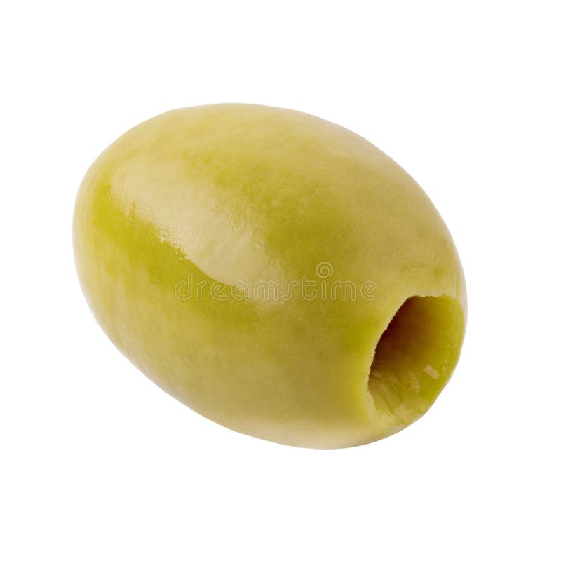 Green Olive Isolated on White Background. File Contains Clipping Path