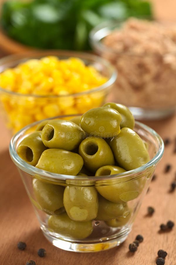Green Olives stock image. Image of snack, tuna, salad 25882869