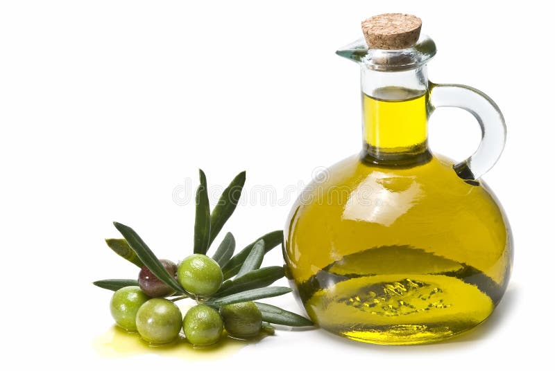 Green olives and oil. stock photo. Image of cuisine, leaves 25508890