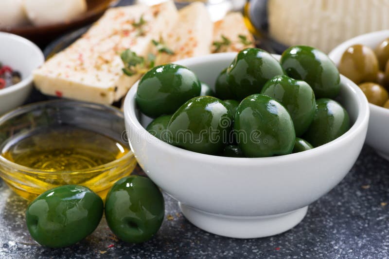 Green Olives and Soft Cheeses Stock Image Image of health, catering