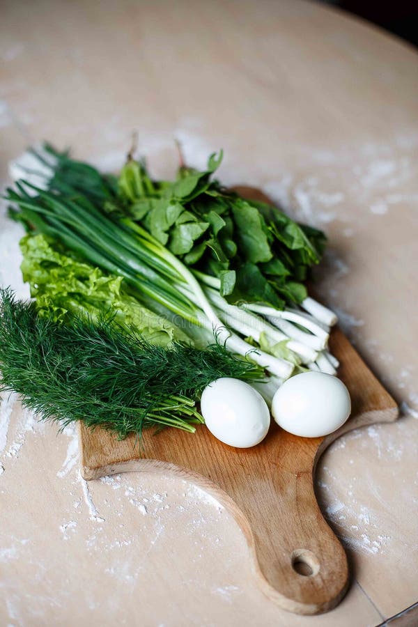 Green Onion, Dill, Sorrel, Lettuce and Spinach on the Table Stock Image Image of agriculture