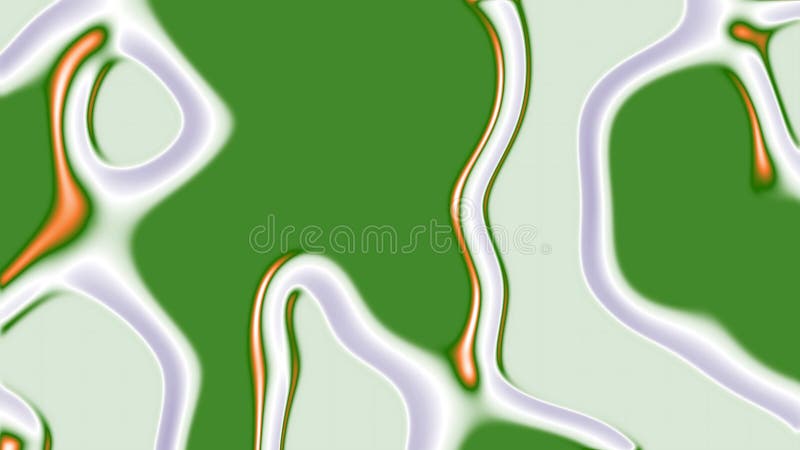 Abstract Green and Orange Flowing Shapes with Smooth Gradient Design royalty free illustration
