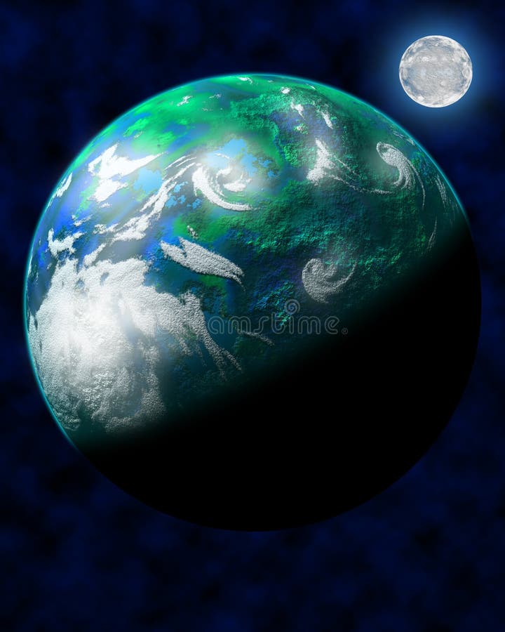 Green Outer Space Planet