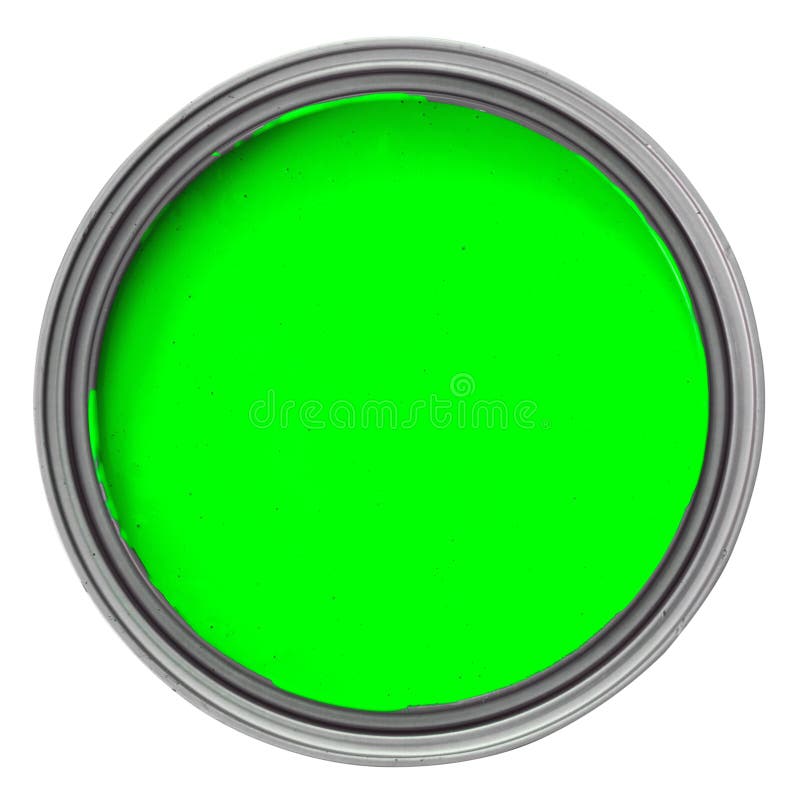 Can Filled with Green Paint Stock Photo Image of decorating, colorful