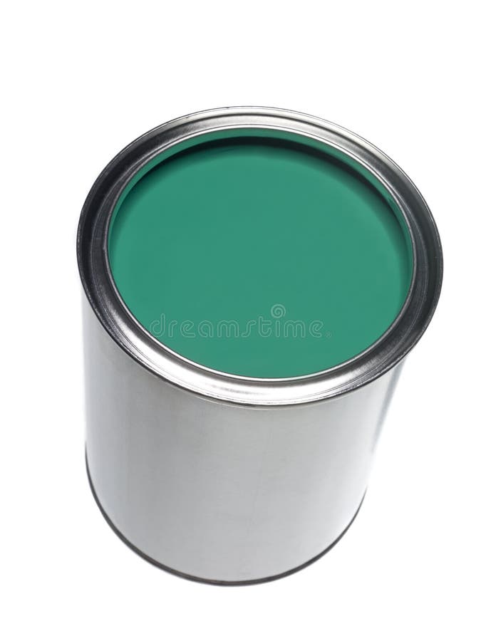 Can Filled with Green Paint Stock Photo Image of decorating, colorful 3541222
