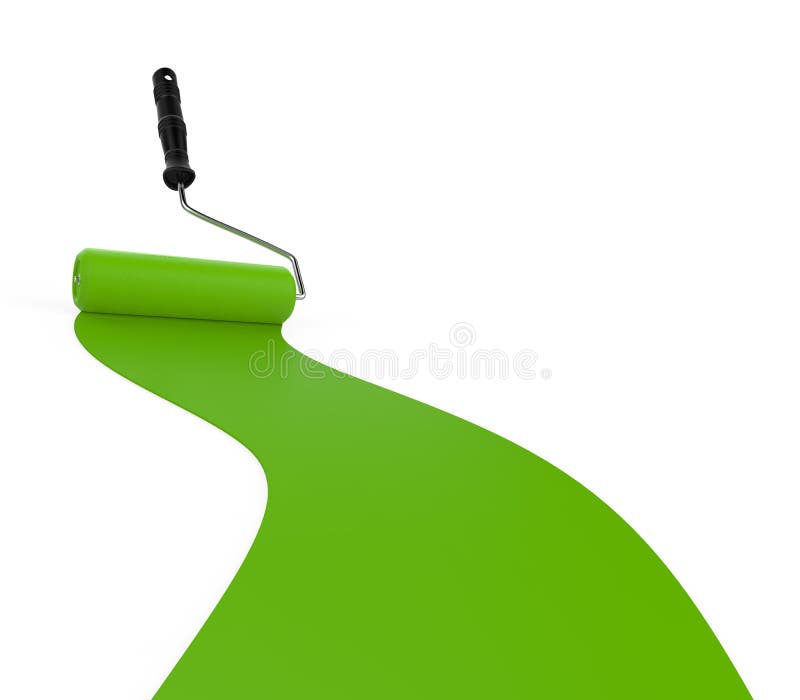 Green Paint and Roller stock illustration. Illustration of line 31776199