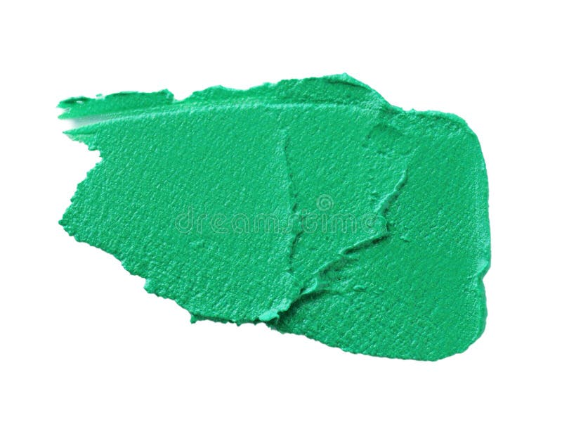 Green Paint Sample on White Background, Top View Stock Image Image of