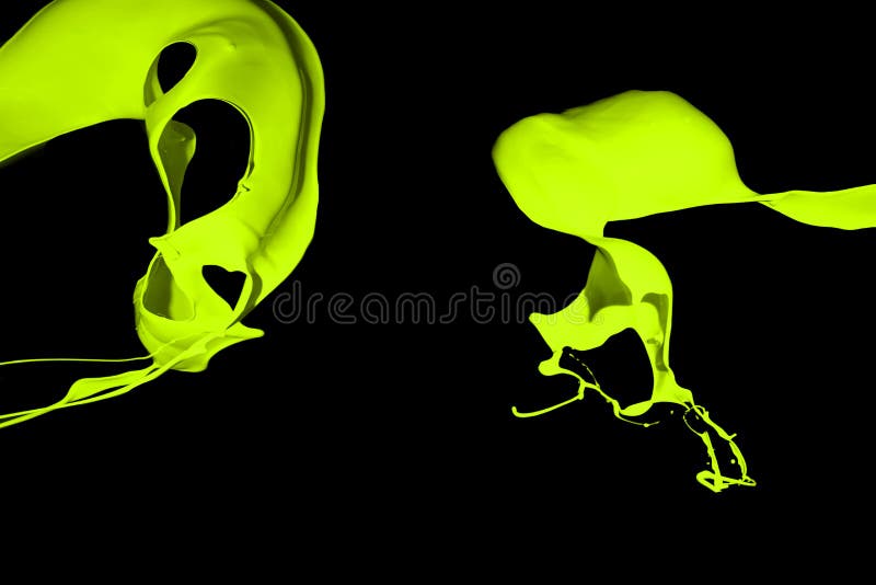 White Paint Splash Isolated on Black Background. Stock Photo Image of