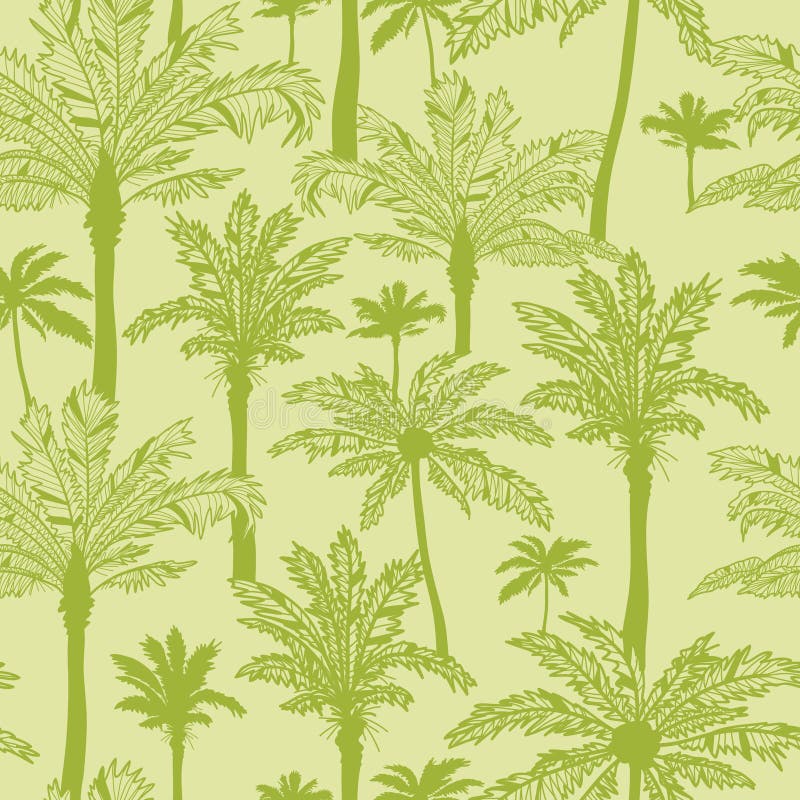 Palm Trees Seamless Pattern Background Stock Vector - Illustration of ...