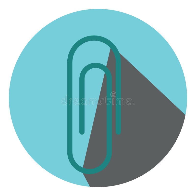 Green paper clip, icon stock vector. Illustration of school 261365475