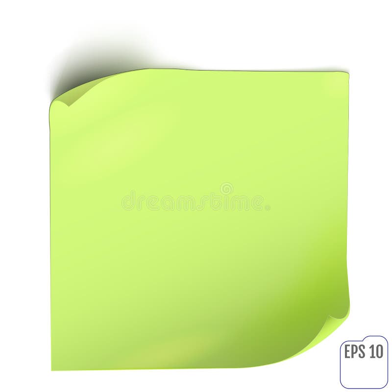 Green Paper Sticker with Shadow. Blank  Banner or Curl Label Stock
