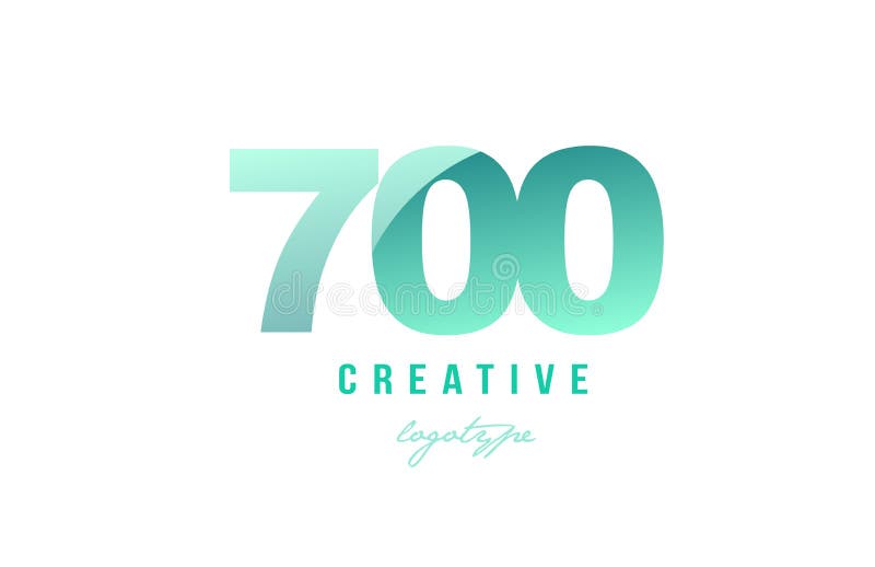 700 Green Pastel Gradient Number Numeral Digit Logo Icon Design Stock ...
