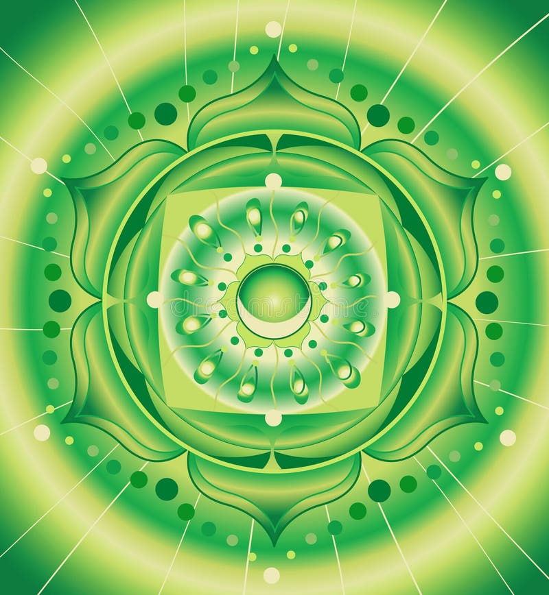 Green pattern, mandala of anahata chakra