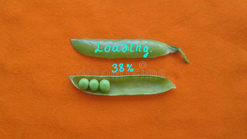 Green pea loading bar on orange background stop motion animation. Computer style stock video footage