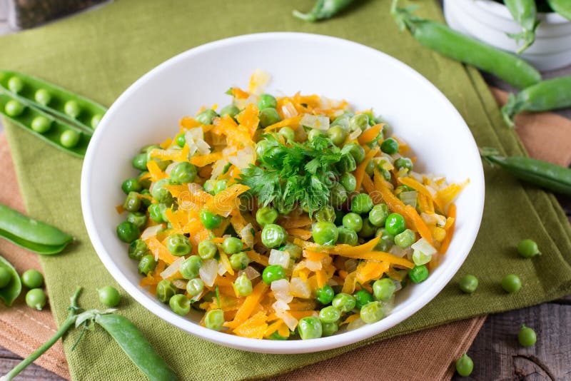 Green Peas with Carrots and Onions Stock Photo Image of agriculture, frozen 118508340