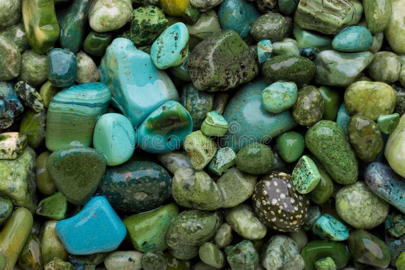 Green pebbles.