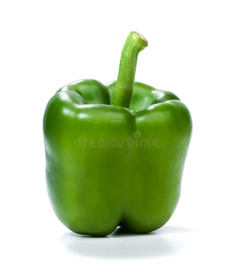 Green pepper on white stock image. Image of cutout, objects 33865357