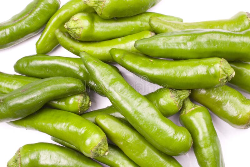 Green Hot Peppers stock photo. Image of macro, isolated 7078002