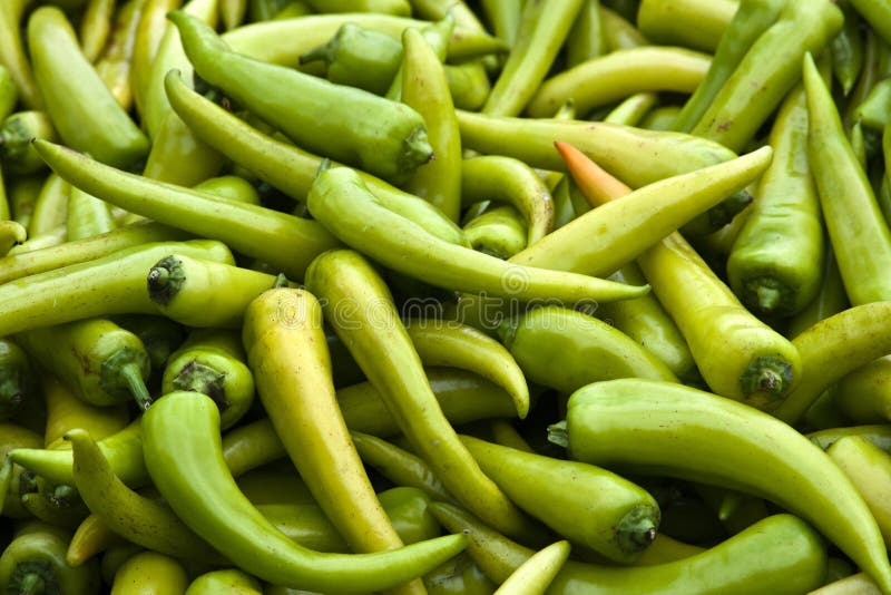 Green Peppers at an outdoor market in Paris