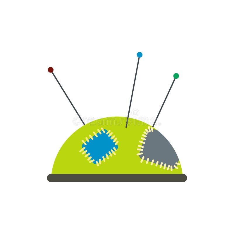 Pincushion with pins icon stock vector. Illustration of icon - 79755788