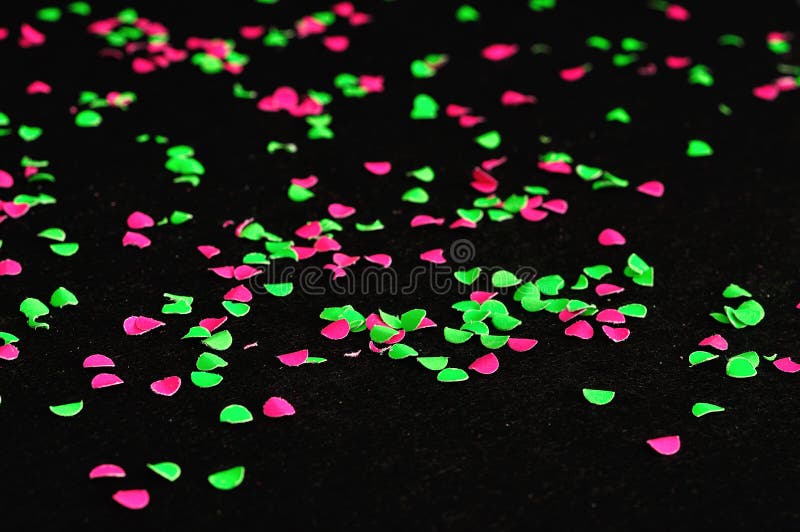 Green and pink confetti