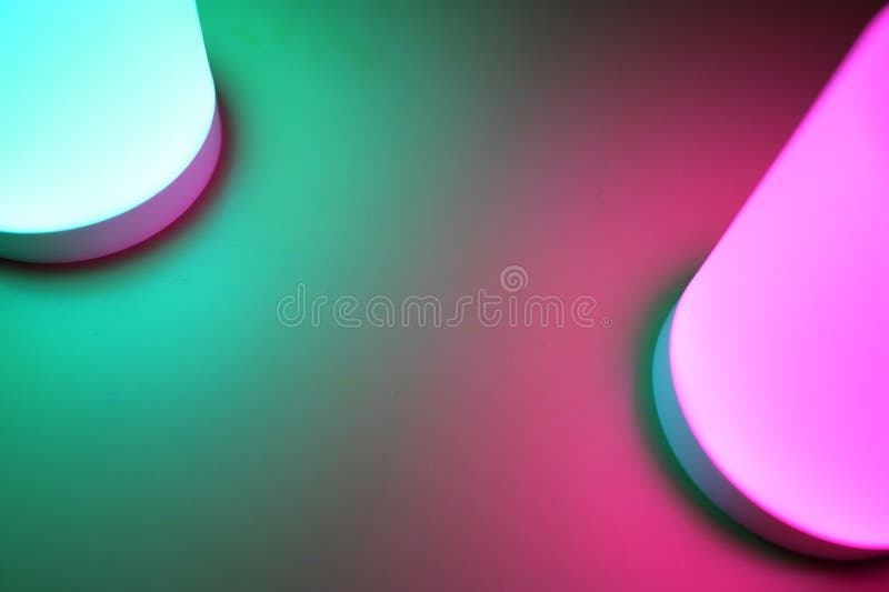 Close Up Green and Pink Light, Neon Colourful Background Stock Photo