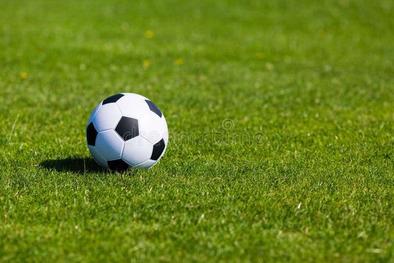 Green Pitch with Soccer Ball Stock Photo Image of lawn, turf 47254888