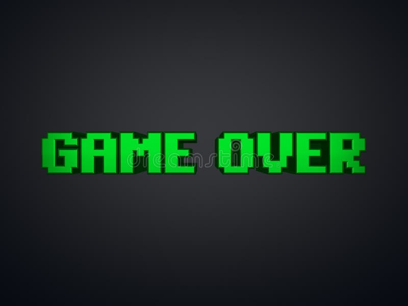 Green pixel text Game Ove