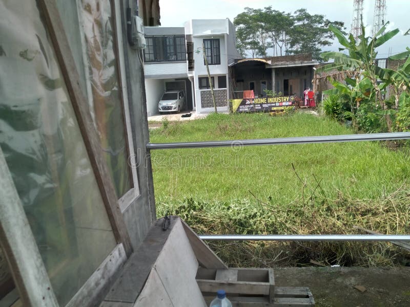 Green Plant and Banana Tree and House Stock Image Image of wall