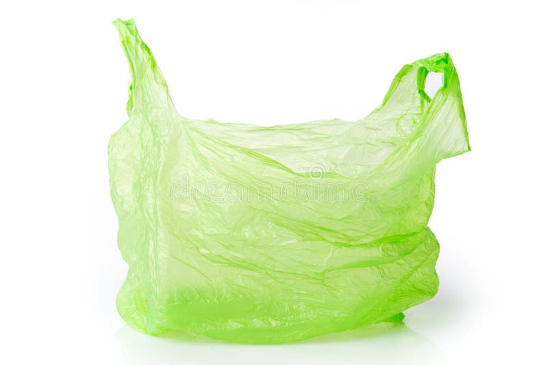 Green plastic bag isolated stock photo. Image of hanging - 51249238