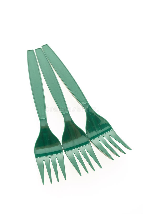 Green plastic forks stock image. Image of background 81700417