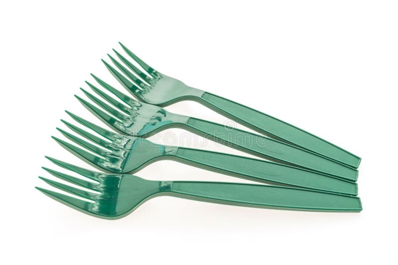 Green plastic forks stock image. Image of cutlery, white 81202583