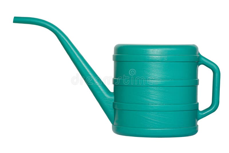 Green Plastic Garden Watering Can Isolated on White Background Stock Photo Image of flat