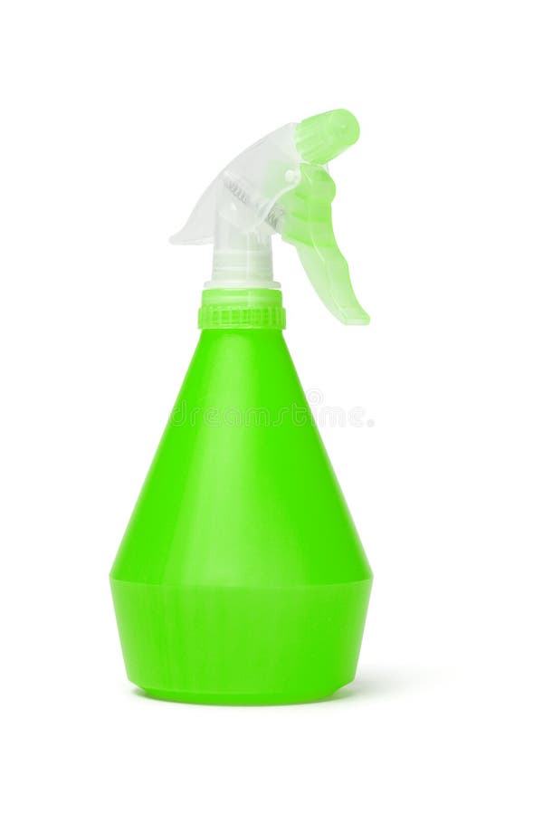 Green plastic spray bottle stock photos