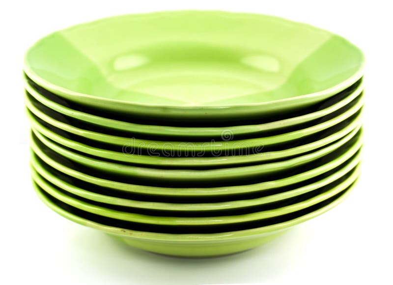 Green plates stock photo. Image of kitchenware, porcelain 30454562