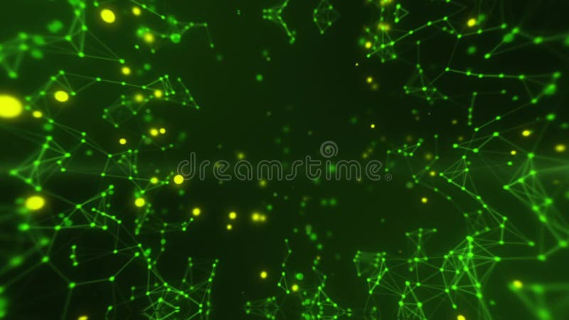 Green Plexus Abstract Lines & Particles Intro Logo Background vector illustration