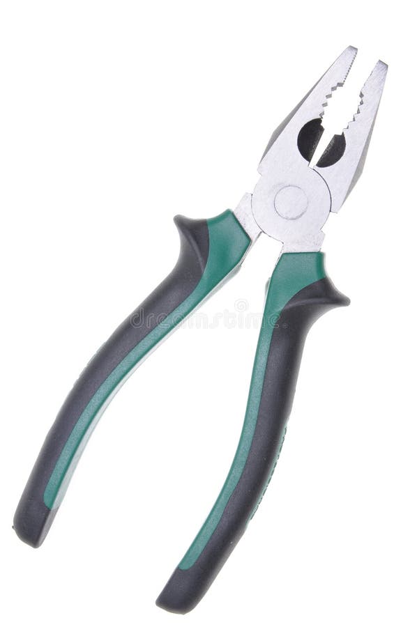 Combination Pliers With Green Handle Stock Image Image of cutter