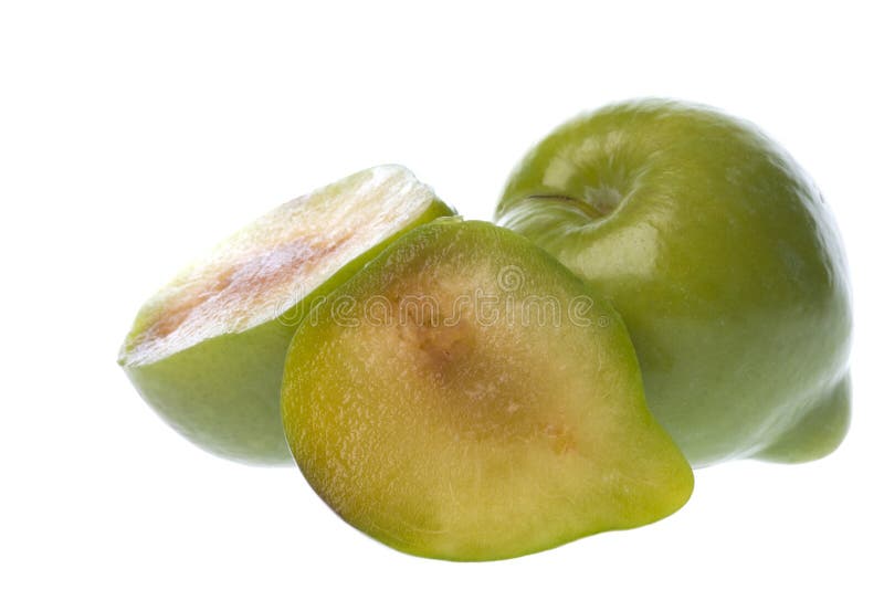Green Plums Macro Isolated stock photo. Image of macro 6271372