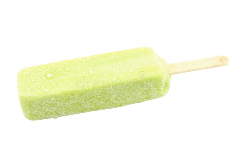 Set Of Green Popsicle Isolated On White Background Stock Photo Image