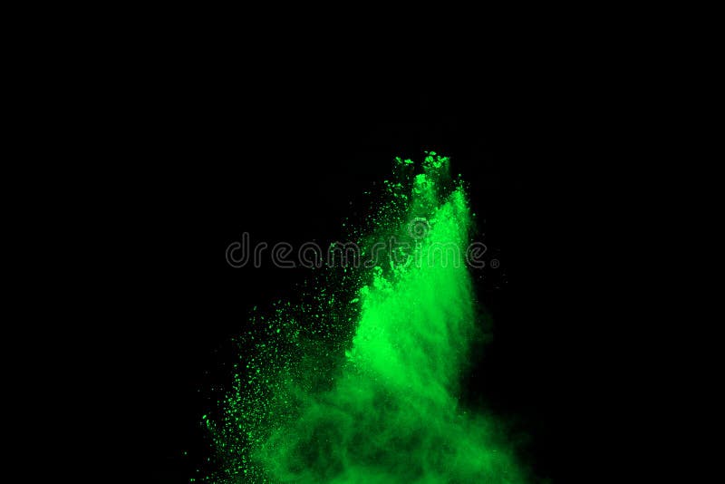 Green Powder Explosion on White Background. Stock Image Image of