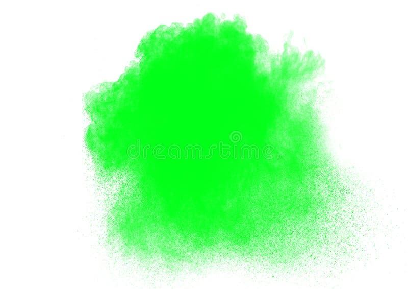 Green Powder Explosion Isolated on White Background Stock Image Image
