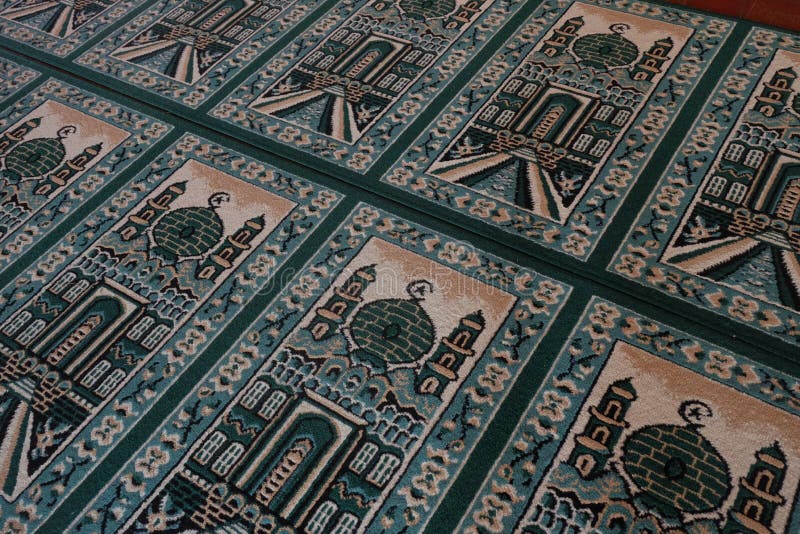 Green Prayer Mat on the Mosque Stock Photo Image of asian, green