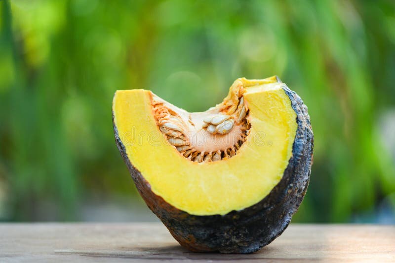 Green pumpkin or asia thai pumpkin slice cut for cook stock photo Green pumpkin or asia thai pumpkin slice cut for cook stock photo
