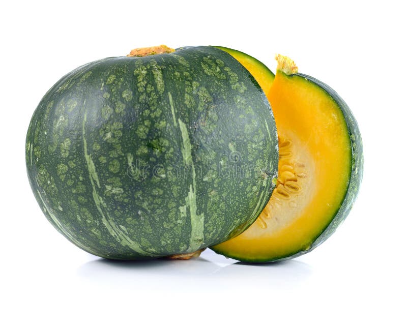 Green Pumpkin Isolated on the White Background. Stock Image Image of