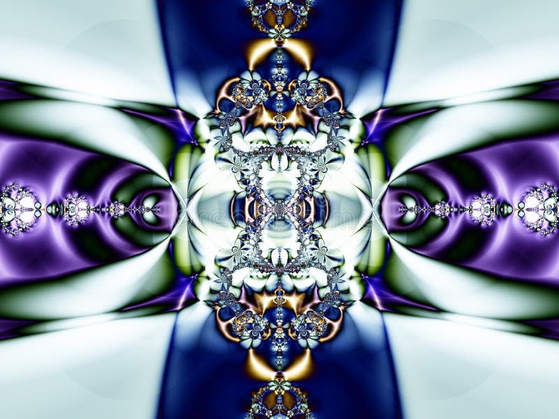 Green Purple Abstract Fractal Background stock illustration