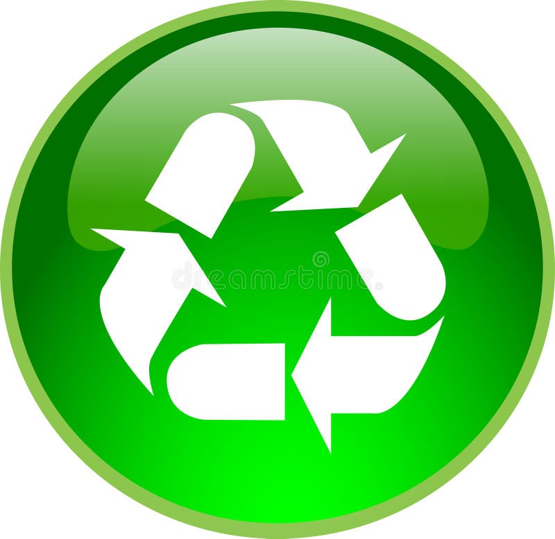 Green recycling button royalty free illustration