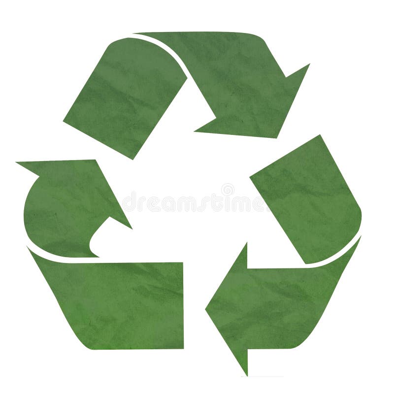 Recyklácia Symbol vyrobené z zelenej knihe.