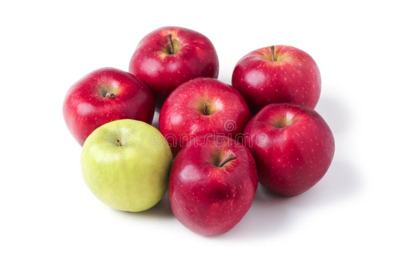 Green and red apples stock image. Image of nature, individuality