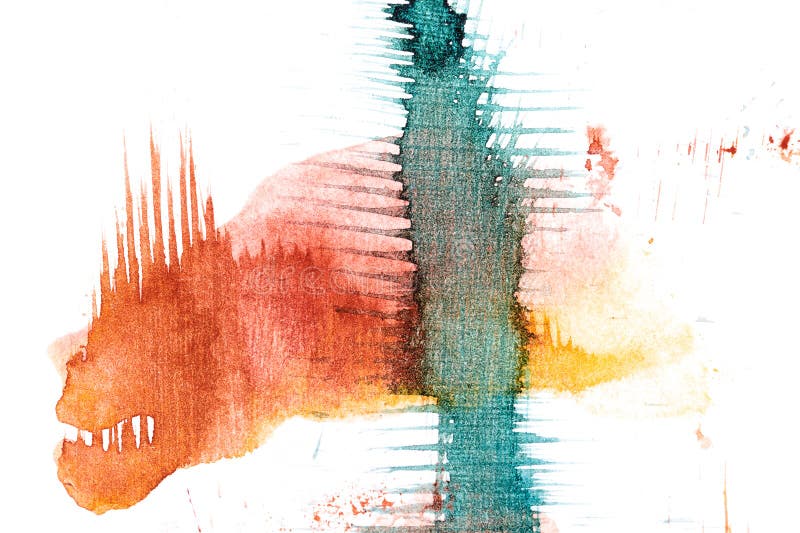 Green red background. Multicolor brush strokes and paint spots on white paper, bright contrasting background royalty free stock images