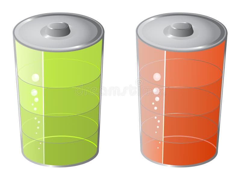 Green and red battery stock vector. Illustration of load 16825985